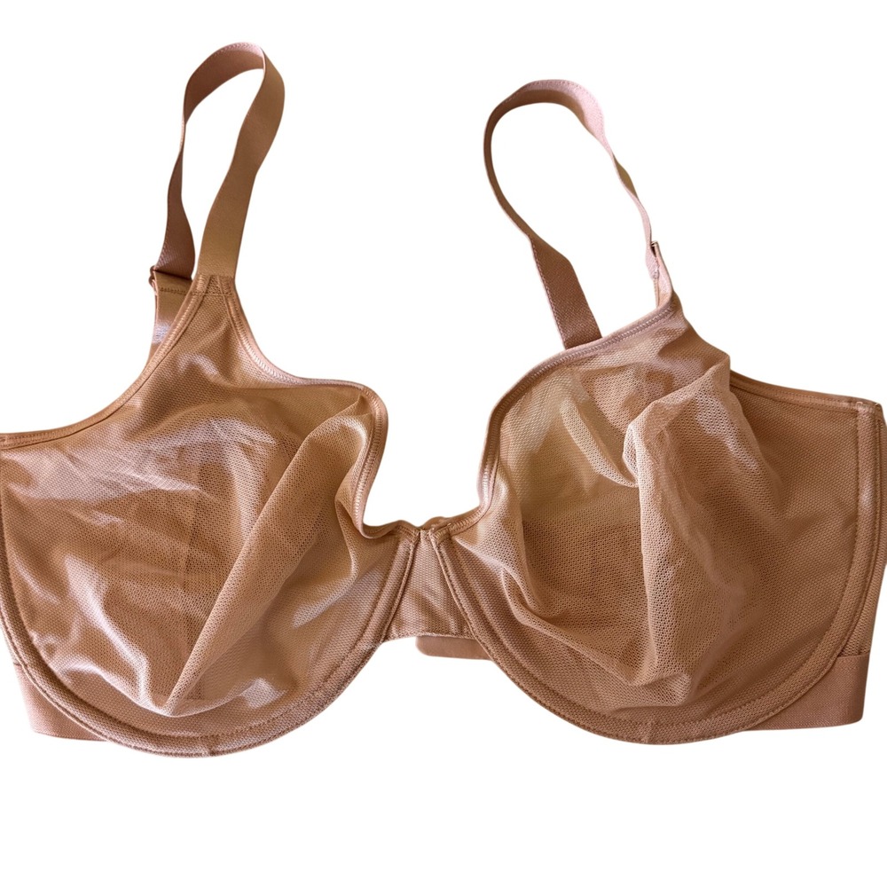 Negative Sieve Demi Bra Women 34G Buff Mesh Underwire